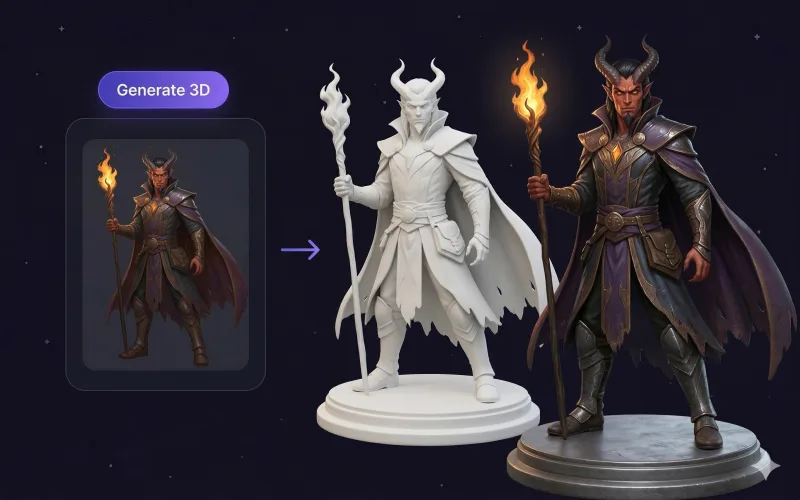 Step 2: AI generates concept art and converts it to a 3D printable model