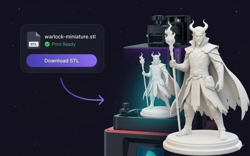 Step 3: Download STL file and 3D print your custom tabletop miniature